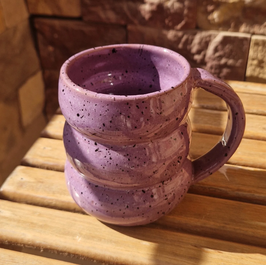 Handcrafted Purple Glazed Pottery Mug - 290 ml