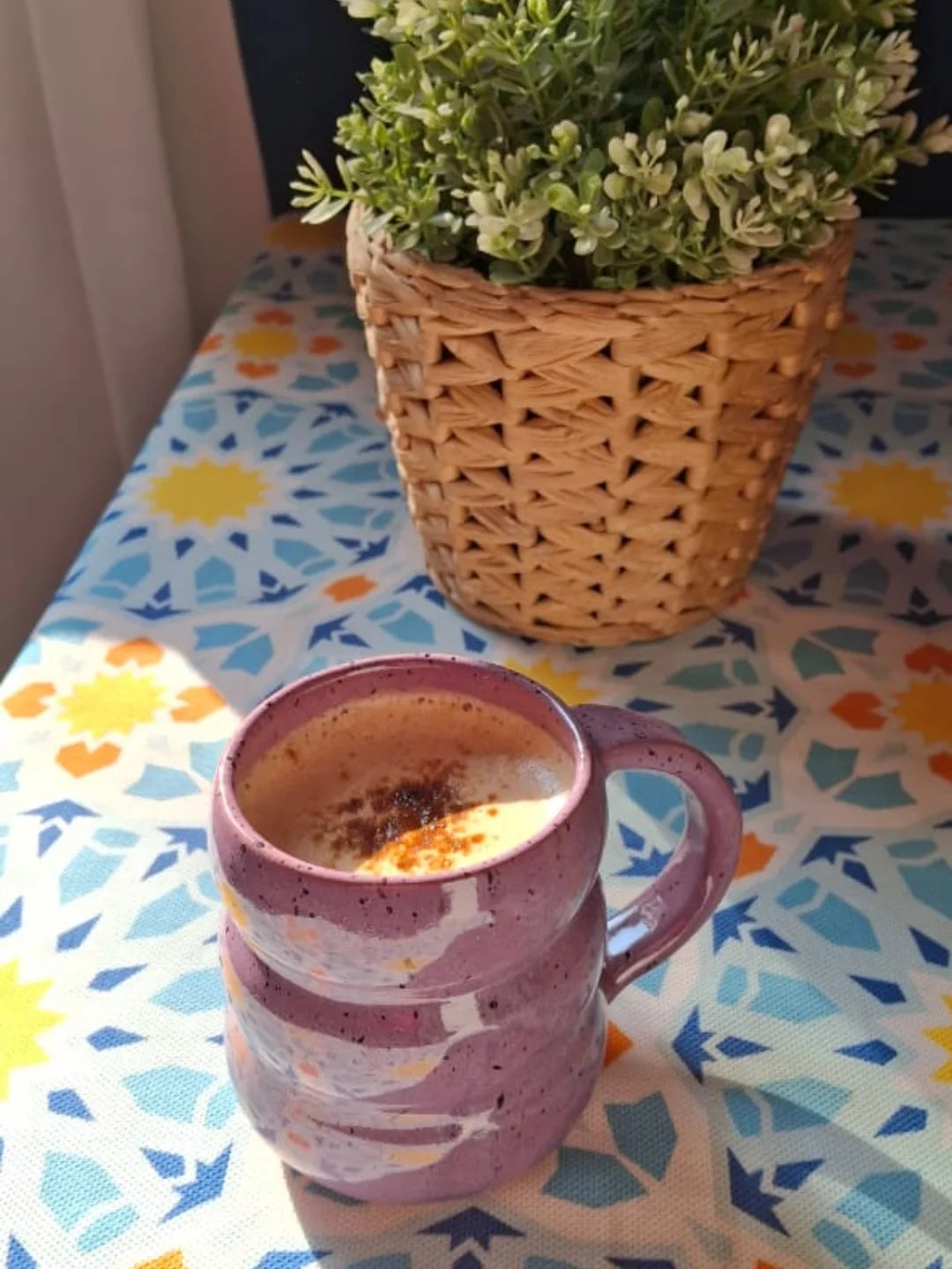 Handcrafted Purple Glazed Pottery Mug - 290 ml