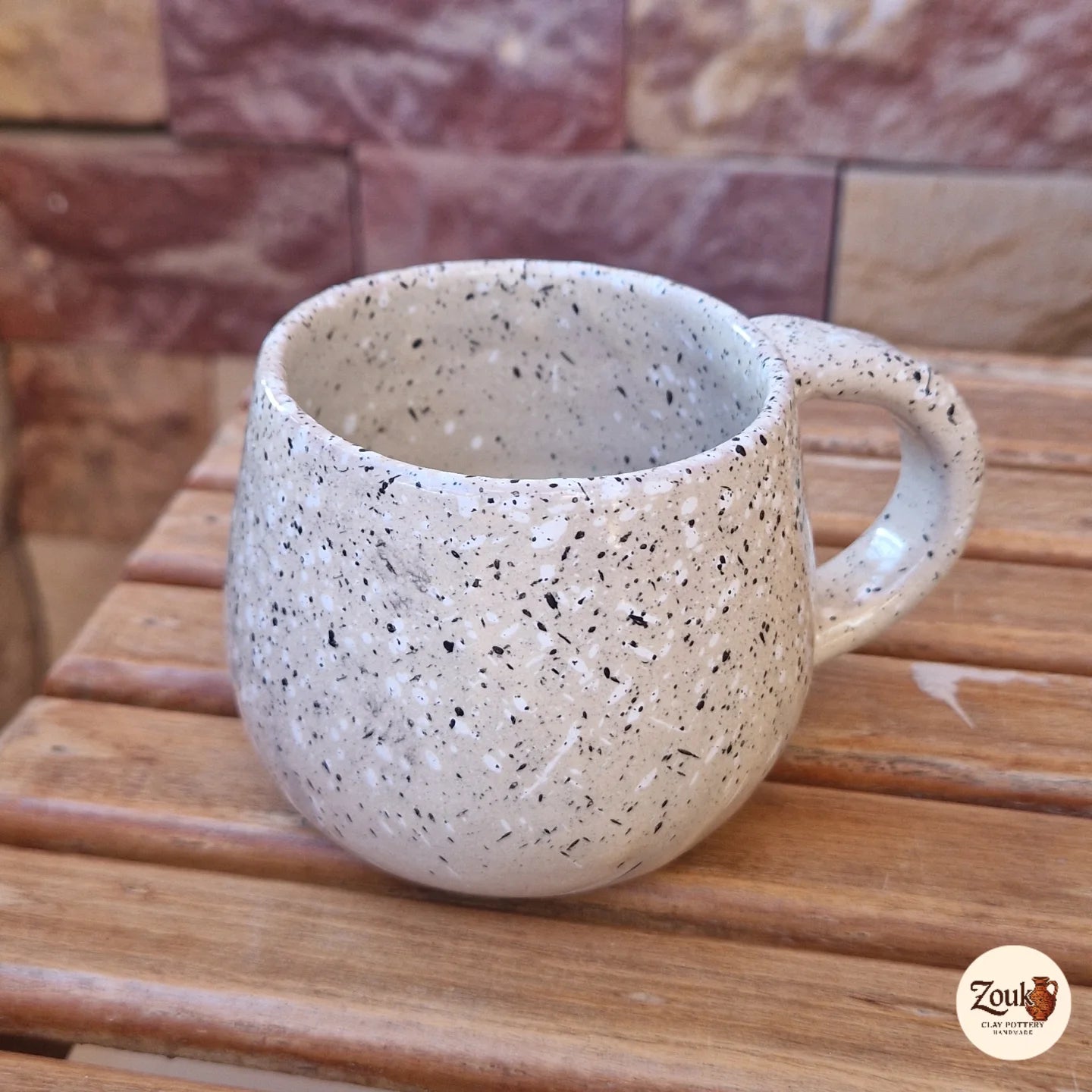 Handcrafted Beige Glazed Pottery Mug - 220 ml