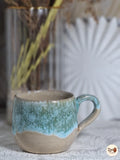DRIP Collection – Beige & Mint Green Glazed Pottery Mug (300 ml)