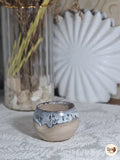 DRIP Collection – Beige & Grey Glazed Pottery Espresso Cup (100 ml)