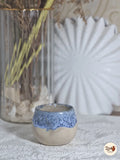 DRIP Collection – Beige & Blue Glazed Pottery Espresso Cup (100 ml)