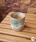 DRIP Collection – Beige & Mint Green Glazed Pottery Cup (120 ml)