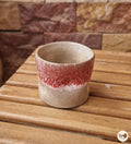 DRIP Collection – Beige & Red Glazed Pottery Cup (120 ml)