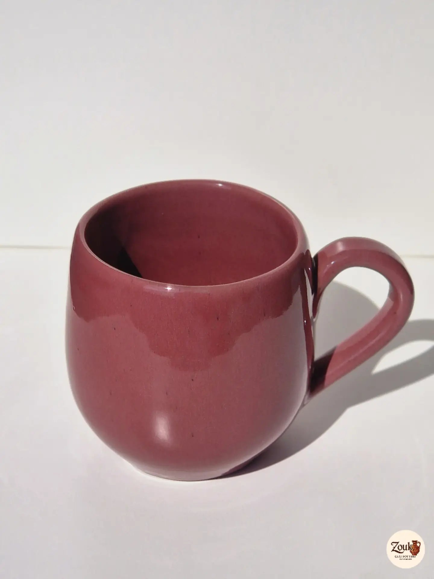 Barrel Collection – Dusty Rose Glazed Pottery Mug (350 ml)