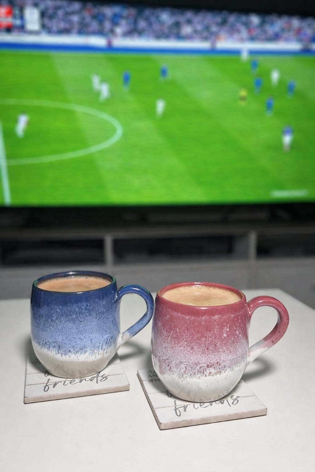 Barrel Collection – Dusty Rose & Ocean Blue Set (2 Handmade Pottery Mugs – 350 ml each)