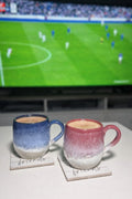 Barrel Collection – Dusty Rose & Ocean Blue Set (2 Handmade Pottery Mugs – 350 ml each)