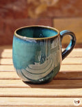 Barrel Collection – Turquoise Blue Glazed Pottery Mug (350 ml)