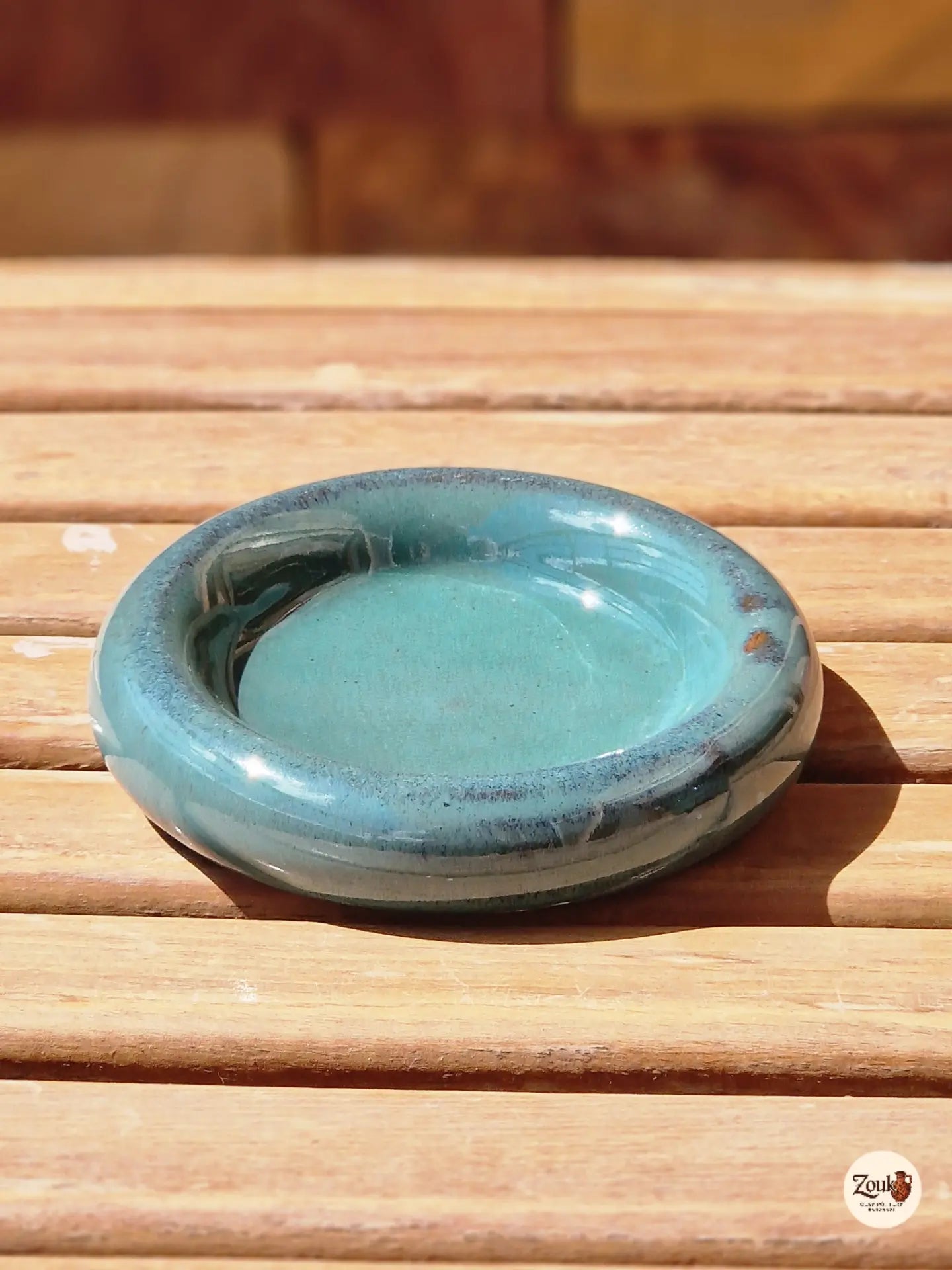 Puffy Collection – Turquoise Blue Handmade Pottery Saucer
