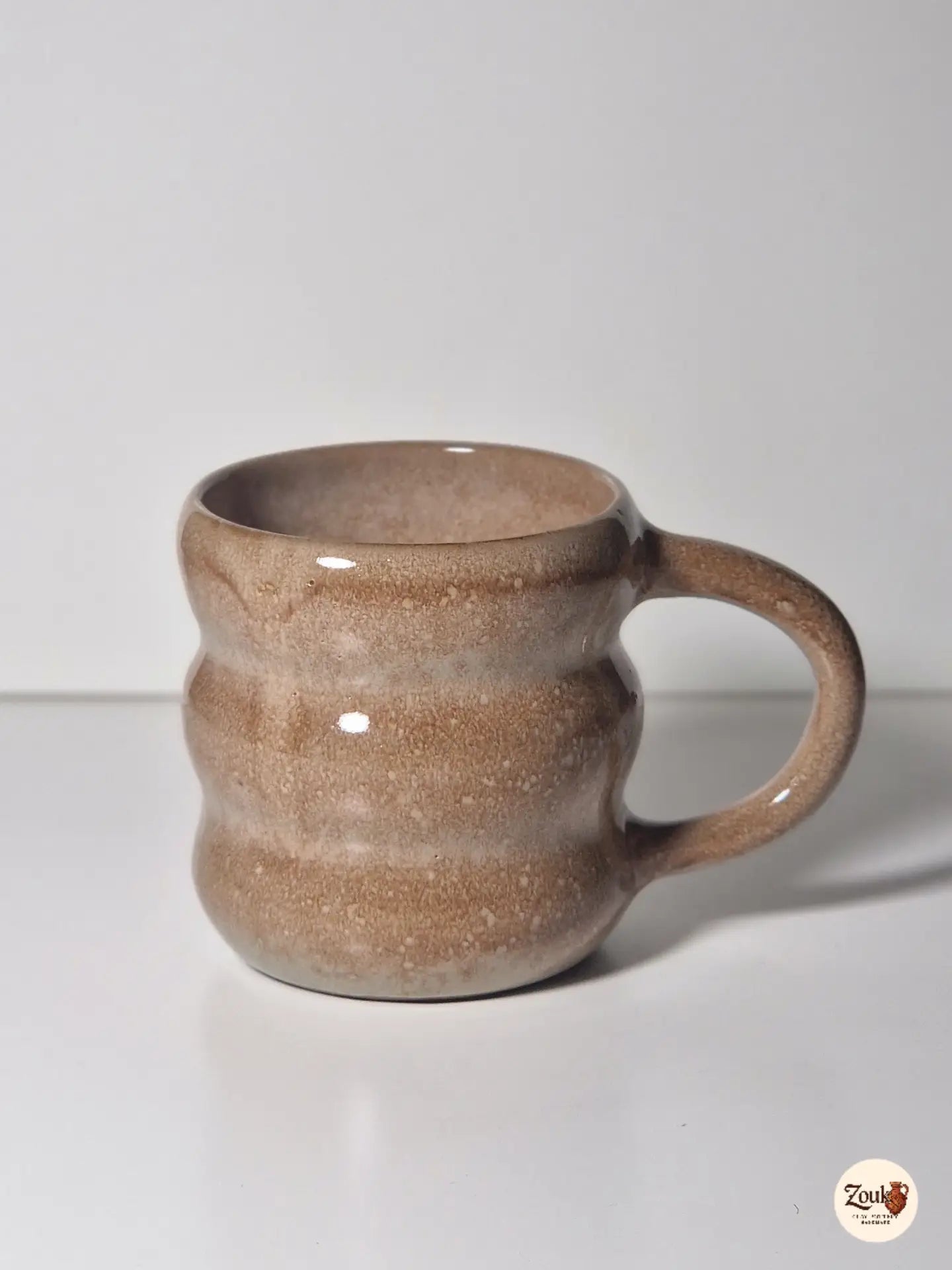 Puffy Collection – Sandy Beige Handmade Pottery Mug – 250 ml