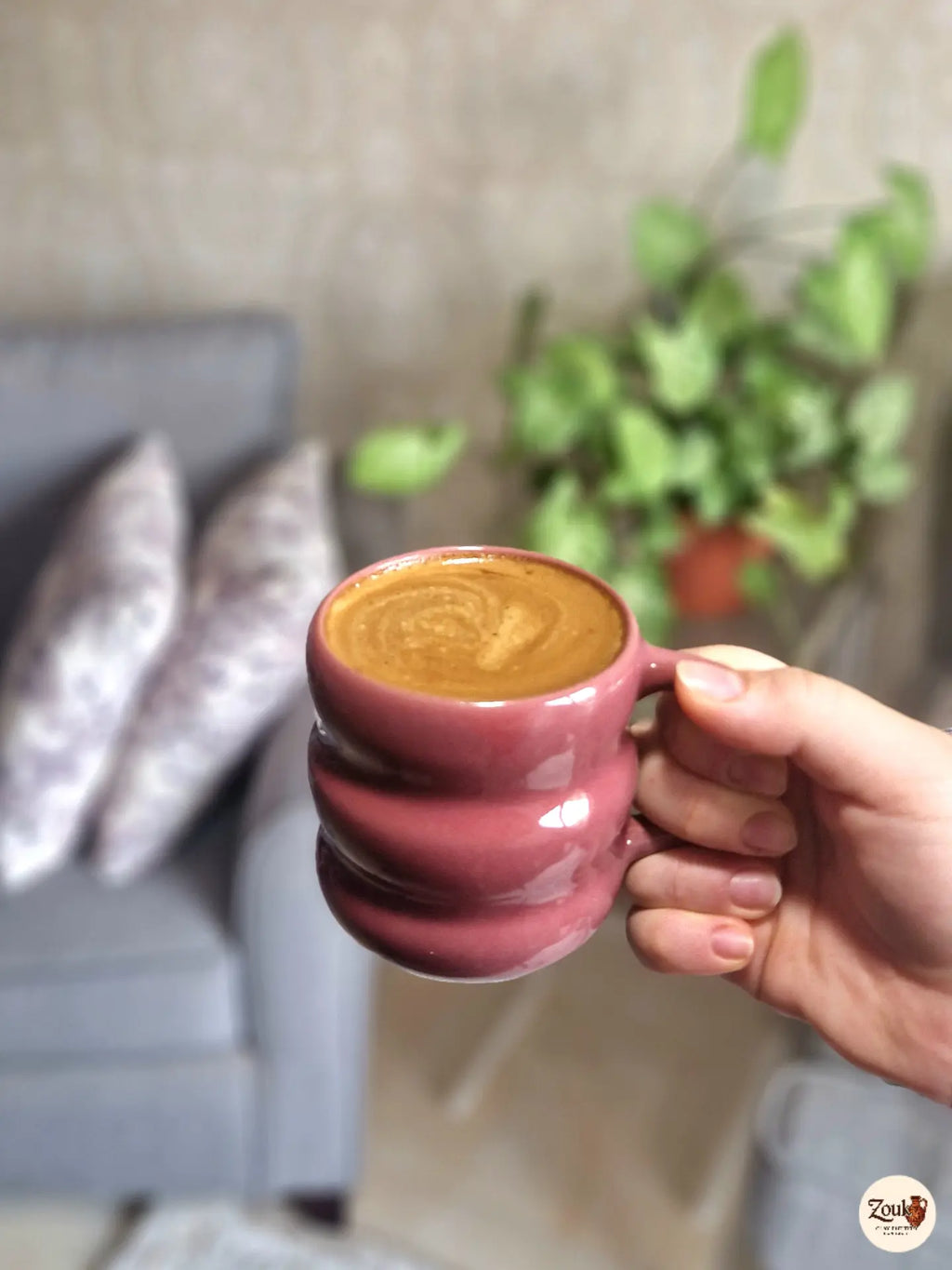Puffy Collection – Dusty Rose Handmade Pottery Mug – 250 ml