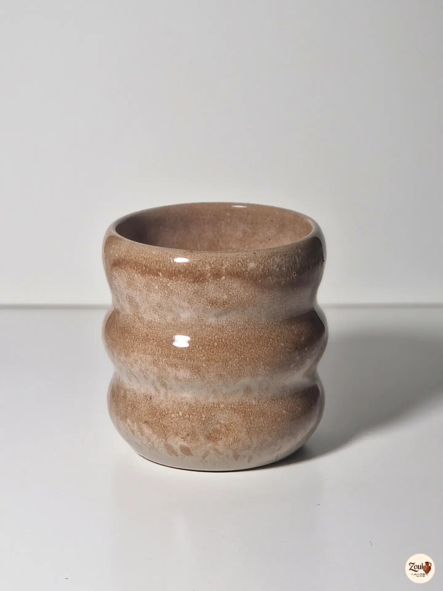 Puffy Collection – Sandy Beige Handmade Pottery Cup – 250 ml
