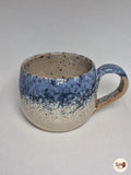 DRIP Collection – Beige & Blue Glazed Pottery Mug (300 ml)