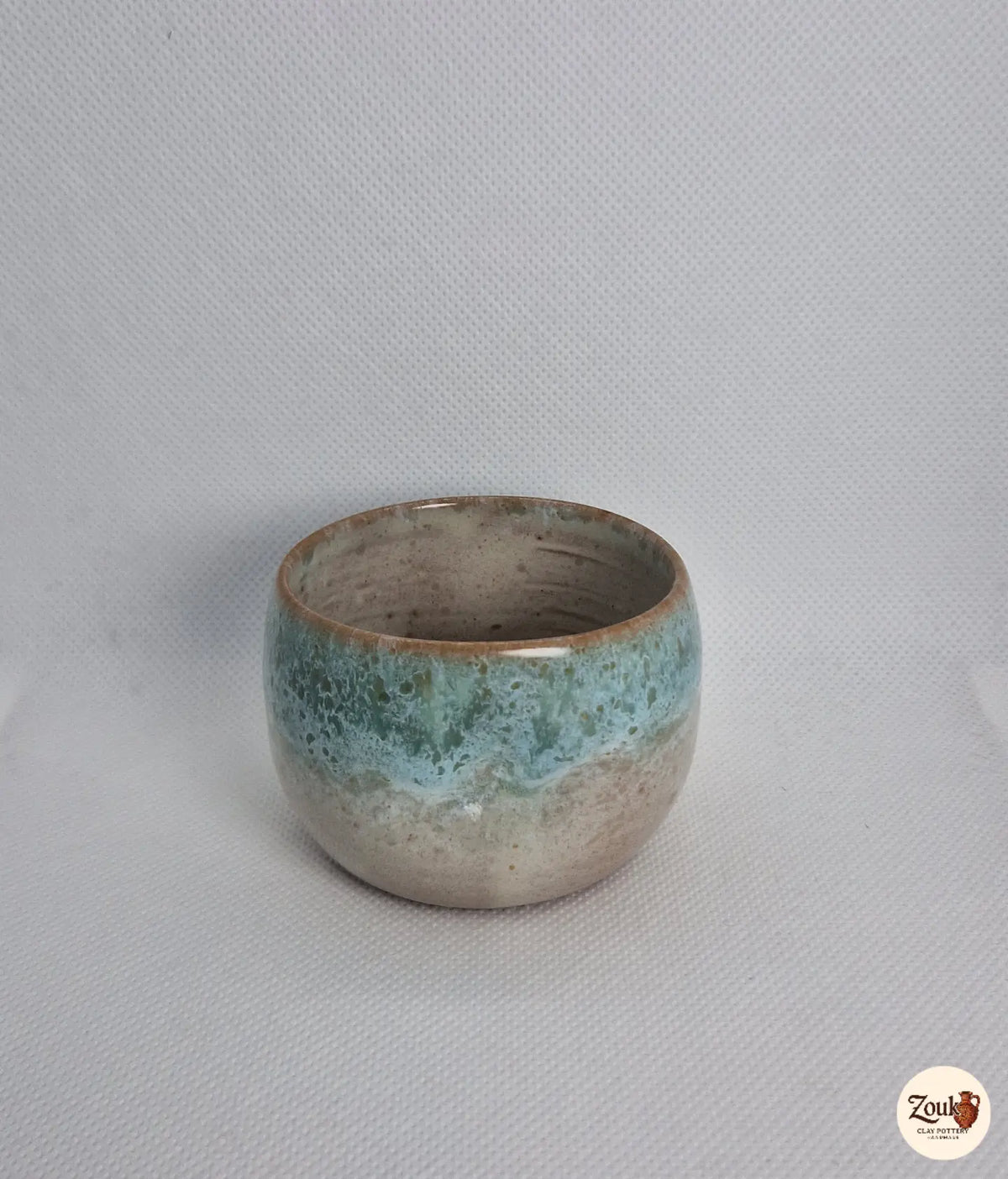DRIP Collection – Beige & Mint Green Glazed Pottery Espresso Cup (100 ml)