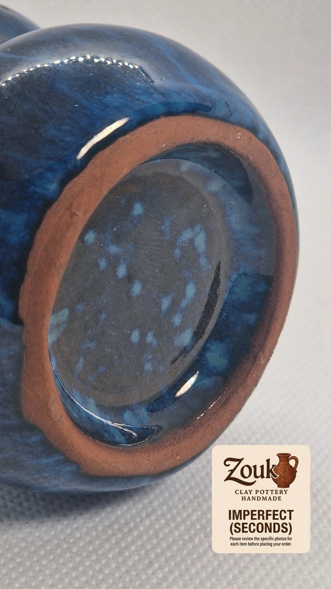 Imperfect (Seconds) - Handcrafted Blue Glazed Pottery Espresso Cup - 100 ml